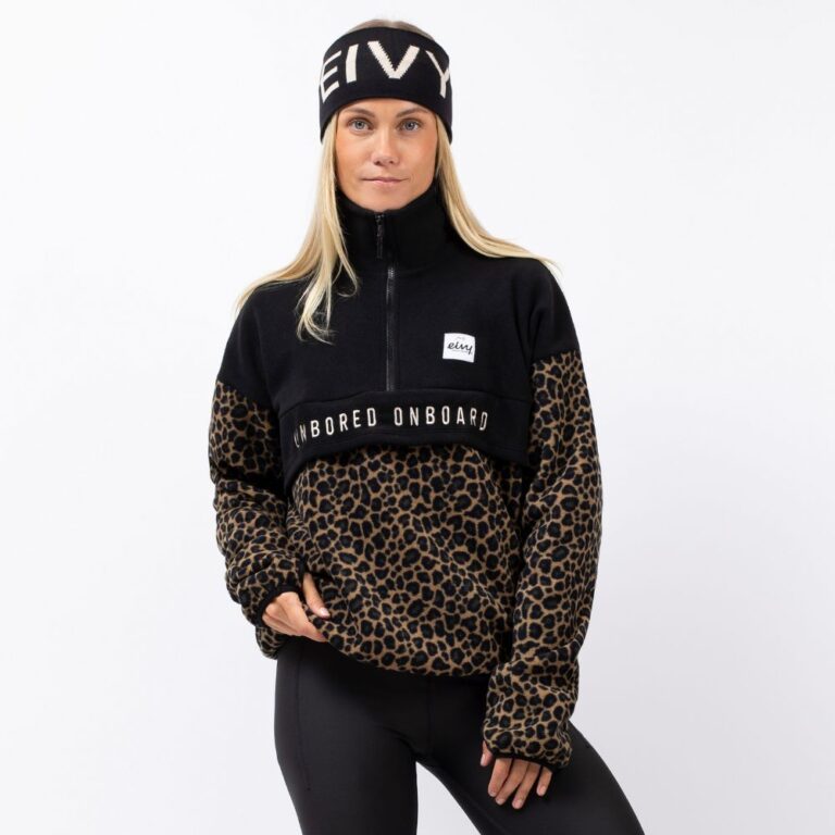 Eivy-Ball-Fleece-Black/Leopard-Naisten-Fleecetakki