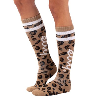 Eivy-merkkiset naisten Cheerleader wool socks -laskusukat Leopard -kuosissa.